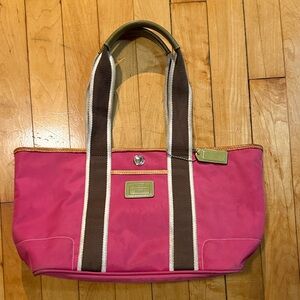 Vintage Coach Hamptons Pink Nylon Tote